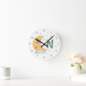Personalized Sage Green Moon Nursery Clock Custom Runde Wanduhr (Zuhause)