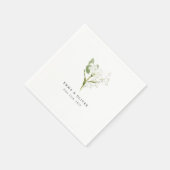 Personalized Sage Green Organic Greenery Wedding Serviette (Ecke)