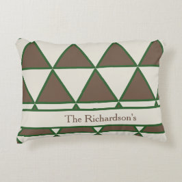 Personalized Sage Green Taupe Triangle Modern Chic Dekokissen