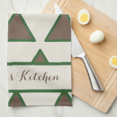 Personalized Sage Green Taupe Triangle Modern Chic Geschirrtuch (Viertel Falte)