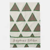 Personalized Sage Green Taupe Triangle Modern Chic Geschirrtuch (Vertikal)