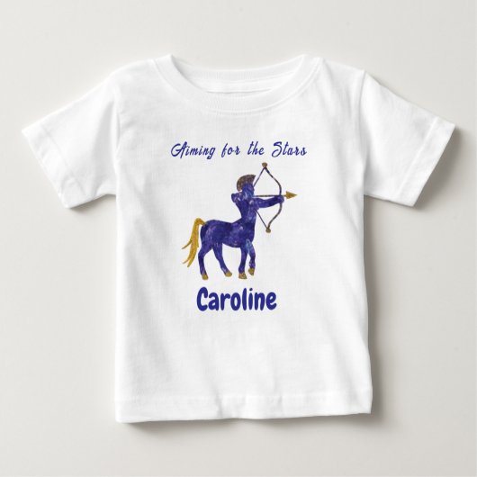 Personalized Sagittarius Zodiac Impressionist Baby T-shirt (Vorderseite)