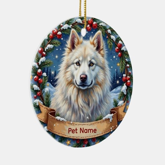 Personalized Samoyed Christmas Keramik Ornament (Rechts)