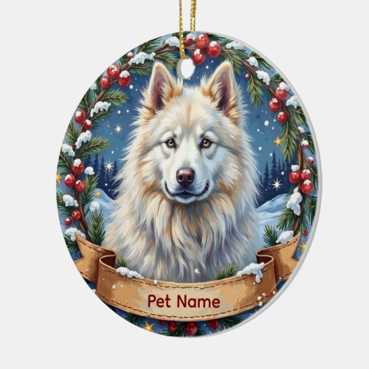 Personalized Samoyed Christmas Keramik Ornament (Links)