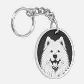 Personalized Samoyed Pop Art Super Cute Schlüsselanhänger (Vorderseite links)