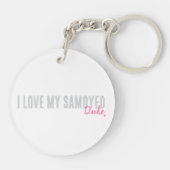 Personalized Samoyed Pop Art Super Cute Schlüsselanhänger (Rückseite)