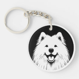 Personalized Samoyed Pop Art Super Cute Schlüsselanhänger