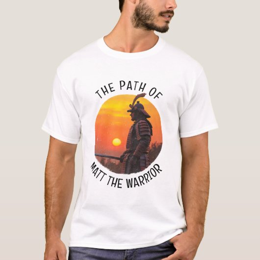 Personalized Samurai Warrior Sun Silhouette T-Shirt (Vorderseite)