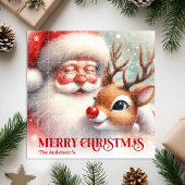Personalized Santa and Rudolph Christmas Kids   Puzzle