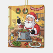 Personalized Santa Chef Pasta Night Keramikornament (Links)