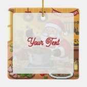 Personalized Santa Chef Pasta Night Keramikornament (Rückseite)