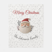 Personalized Santa Christmas – Custom Family Name Fleecedecke (Vorderseite)