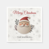 Personalized Santa Christmas Napkin – Family Name Serviette (Vorderseite)