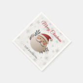 Personalized Santa Christmas Napkin – Family Name Serviette (Ecke)