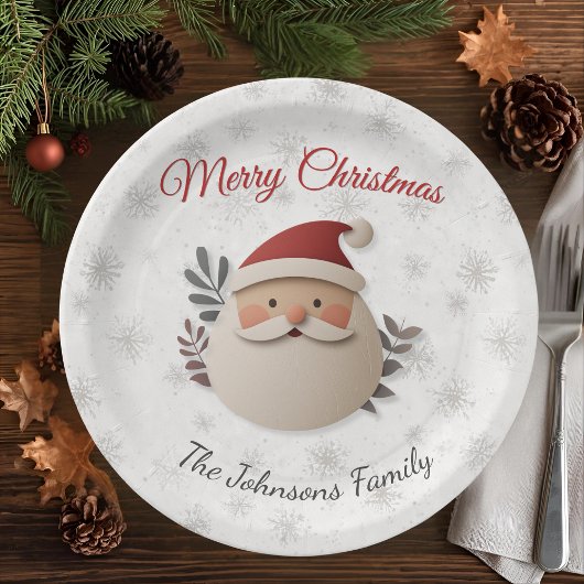Personalized Santa Christmas Paper Plate Pappteller