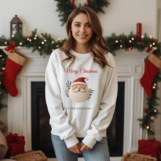 Personalized Santa Christmas Sweatshirt for Women