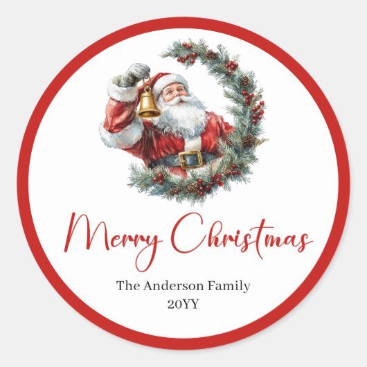 Personalized Santa Claus Label for Holiday Gifts Runder Aufkleber (Vorderseite)