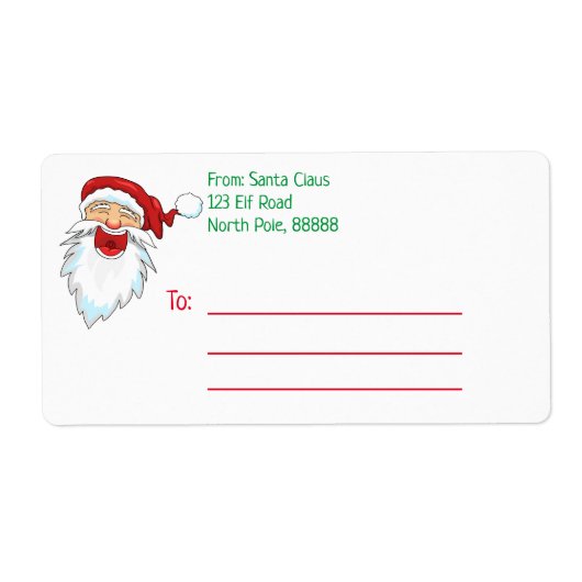 Personalized Santa Claus Mailing Label (Vorne)