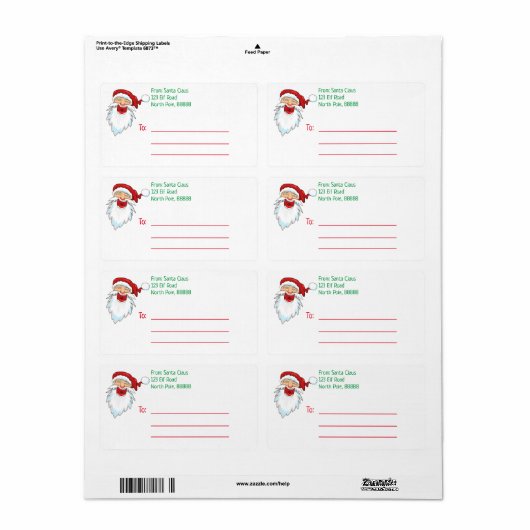 Personalized Santa Claus Mailing Label (Vorne)