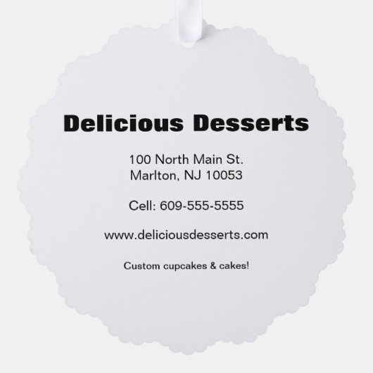 Personalized Santa Cupcake Christmas Business Card Ornament Karte (Rückseite)