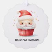 Personalized Santa Cupcake Christmas Business Card Ornament Karte (Vorderseite)