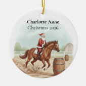 Personalized Santa Doing Barrel Jumping Keramik Ornament (Vorne)