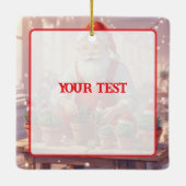 Personalized Santa Gardener Succulent Christmas Keramikornament (Rückseite)