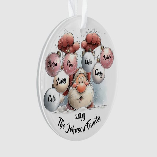 Personalized Santa in Snow Acrylic Ornament (Vorderseite)