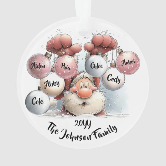 Personalized Santa in Snow Acrylic Ornament (Rückseite)