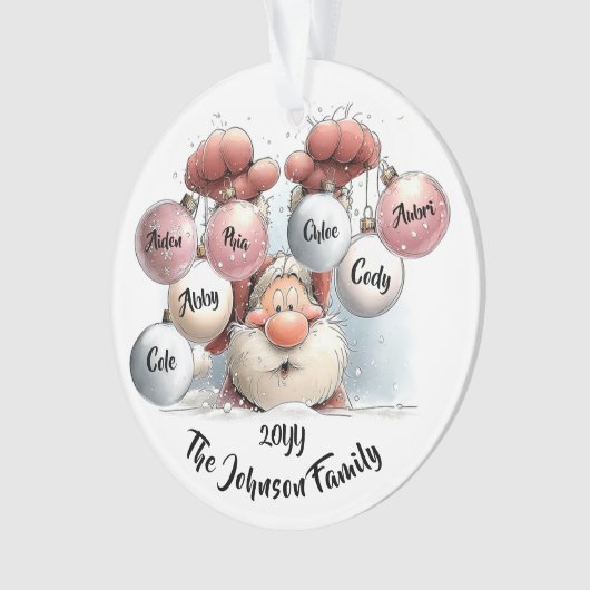 Personalized Santa in Snow Acrylic Ornament (Vorderseite)