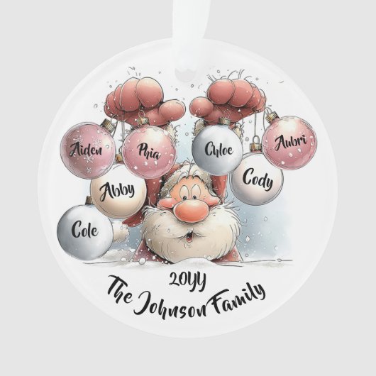 Personalized Santa in Snow Acrylic Ornament (Vorderseite)