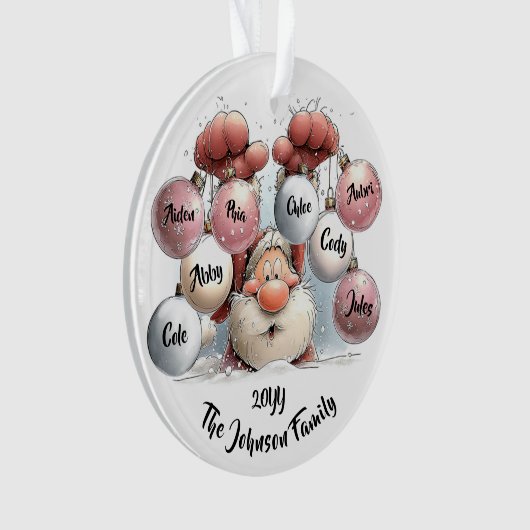Personalized Santa in Snow Acrylic Ornament (Vorderseite)