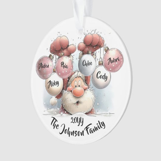 Personalized Santa in Snow Acrylic Ornament (Vorderseite)