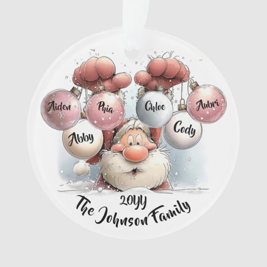 Personalized Santa in Snow Acrylic Ornament (Vorderseite)