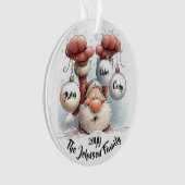 Personalized Santa in Snow Acrylic Ornament (Vorderseite)