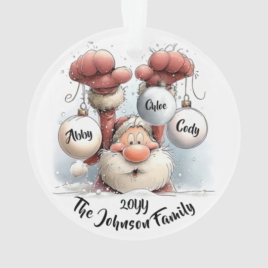 Personalized Santa in Snow Acrylic Ornament (Rückseite)