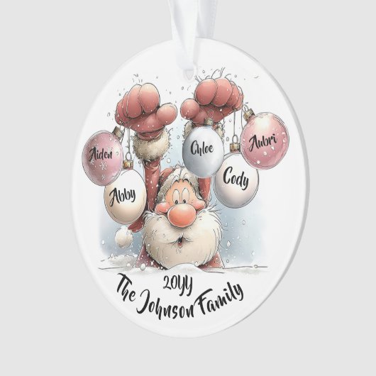 Personalized Santa in Snow Acrylic Ornament (Vorderseite)