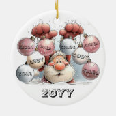 Personalized Santa in Snow Ceramic Ornament  (Hinten)