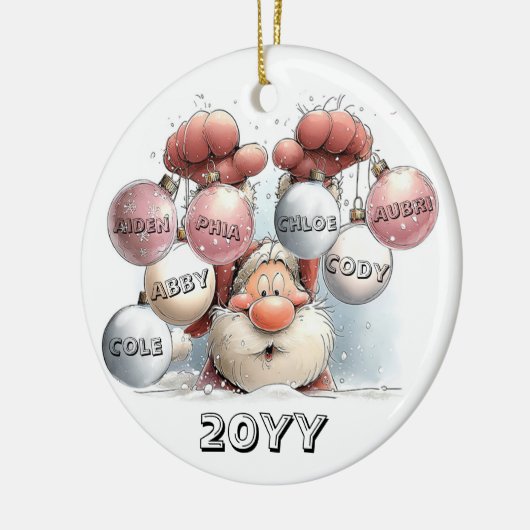 Personalized Santa in Snow Ceramic Ornament  (Links)