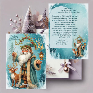 Personalized Santa Letter From North Pole Reindeer Feiertagskarte