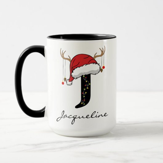 Personalized Santa Monogram Mug for Mom & Dad Tasse (Links)