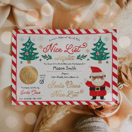 Personalized Santa Official Nice List Certificate Einladung