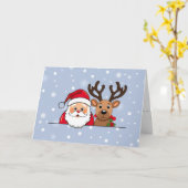 Personalized Santa & Reindeer Christmas Karte (Gelbe Blume)