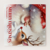 Personalized Santa Rudolph Holiday Kids Puzzle Gif (Horizontal)