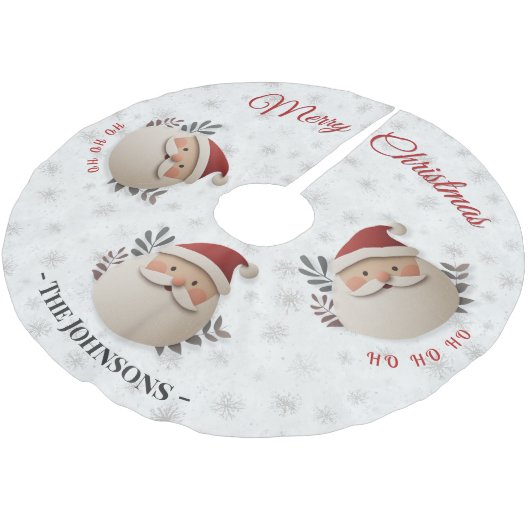 Personalized Santa – Rustic Christmas Decor Polyester Weihnachtsbaumdecke (Schrägansicht)