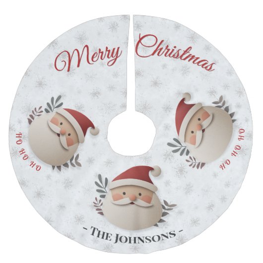 Personalized Santa – Rustic Christmas Decor Polyester Weihnachtsbaumdecke (Vorderseite)