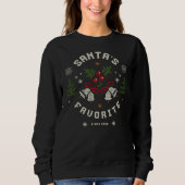 Personalized “Santa’s Favorite” Faux Knit Sweatshirt (Vorderseite)