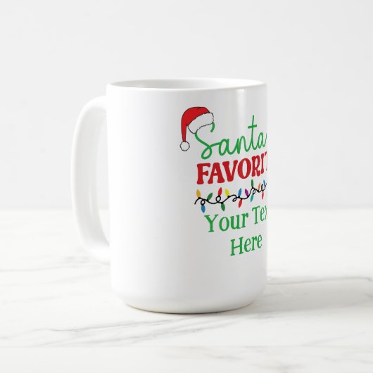 Personalized “Santa’s Favorite” Kaffeetasse (Vorderseite Links)