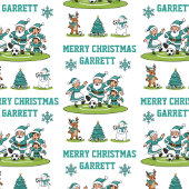 Personalized Santa Soccer Wrapping Paper Sheets Geschenkpapier Set
