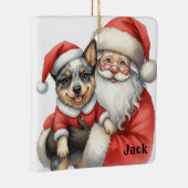 Personalized Santa with Australian Cattle Dog Keramikornament (Rechts)
